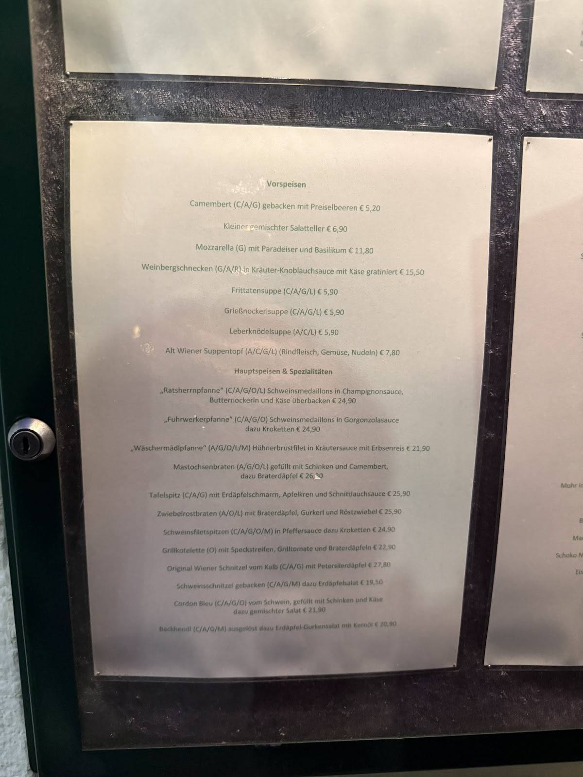 Menu de Puerstner