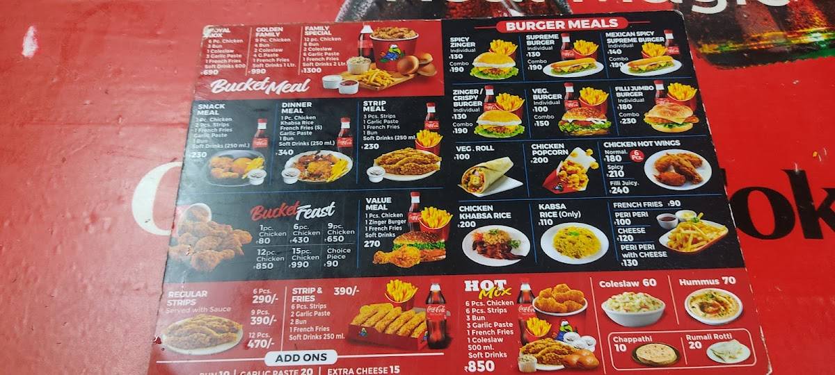 Filli Bites menu