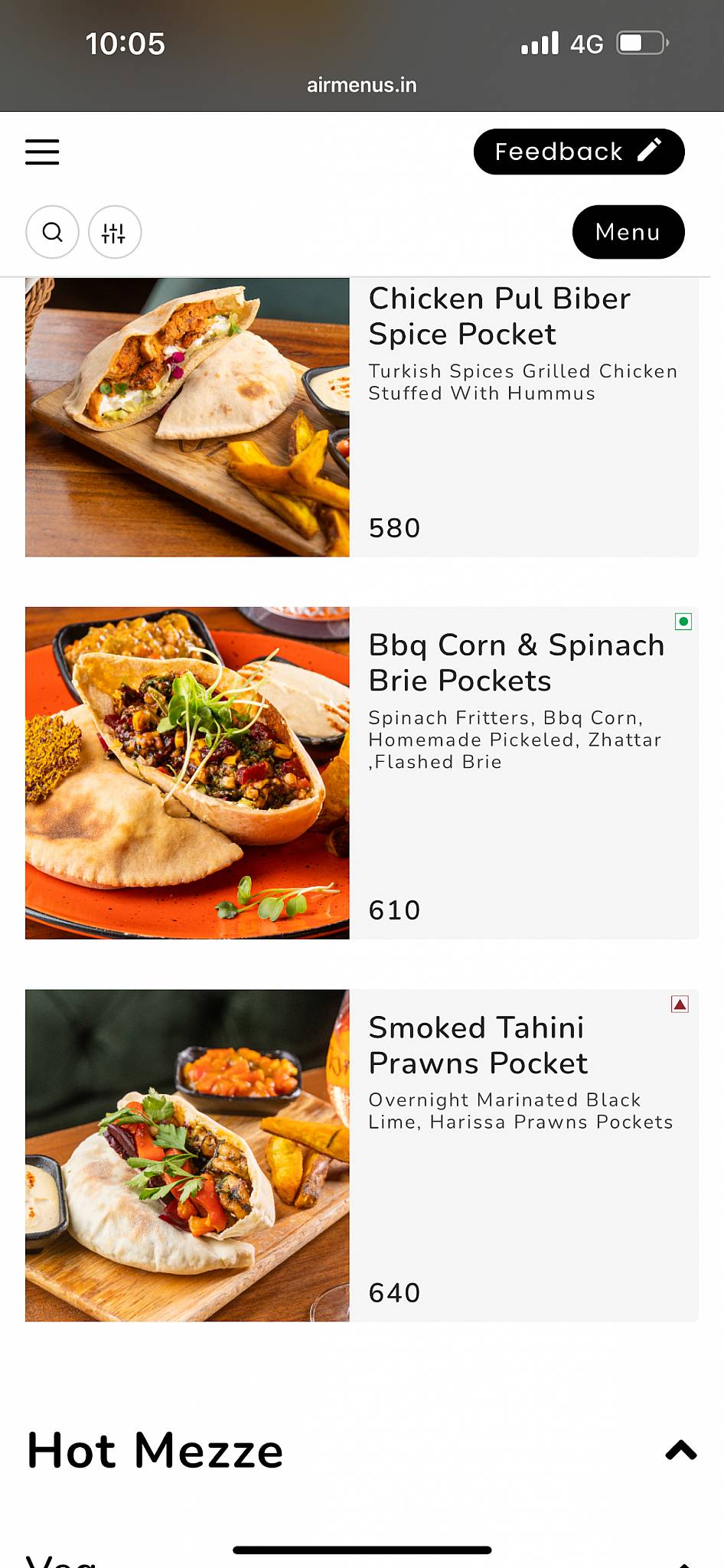 Kyma menu