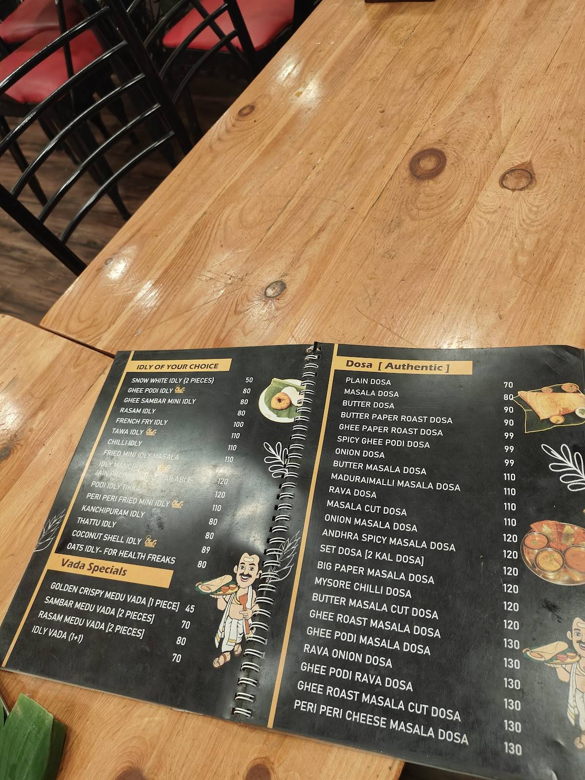 Mr and Mrs Idly, South Indian Restaurant Gangadham Shatrunjay Road Opp. Shantinagar menu