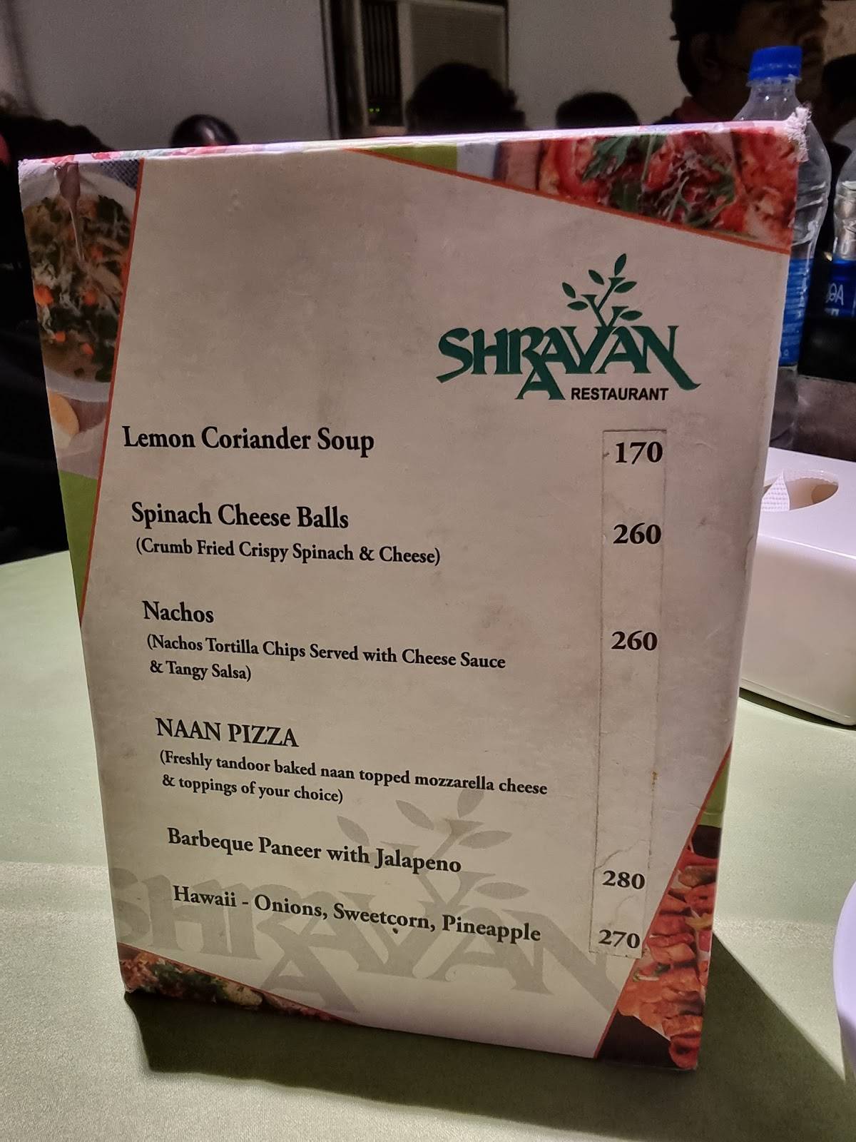 Shraavan Restaurant menu