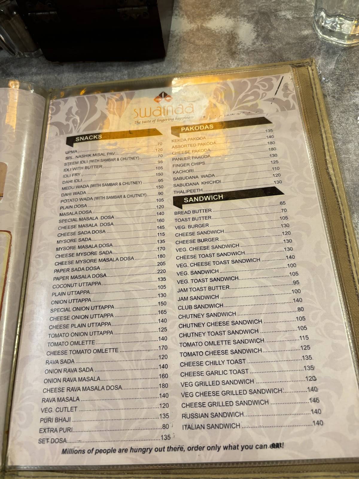 Swarnaa Vegetarian - Warje menu