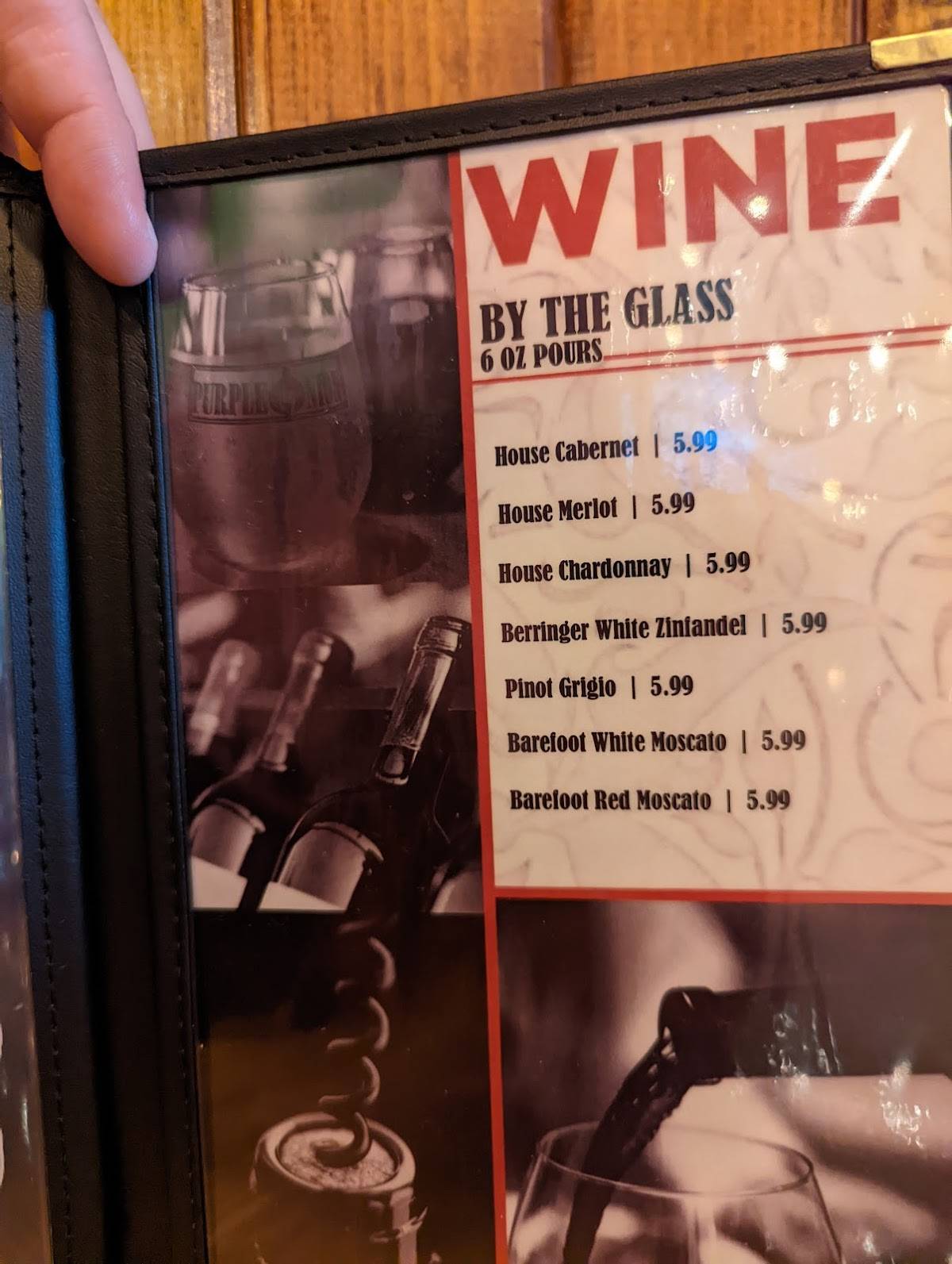 Menu at Purple Onion restaurant, Cabot, S Pine St