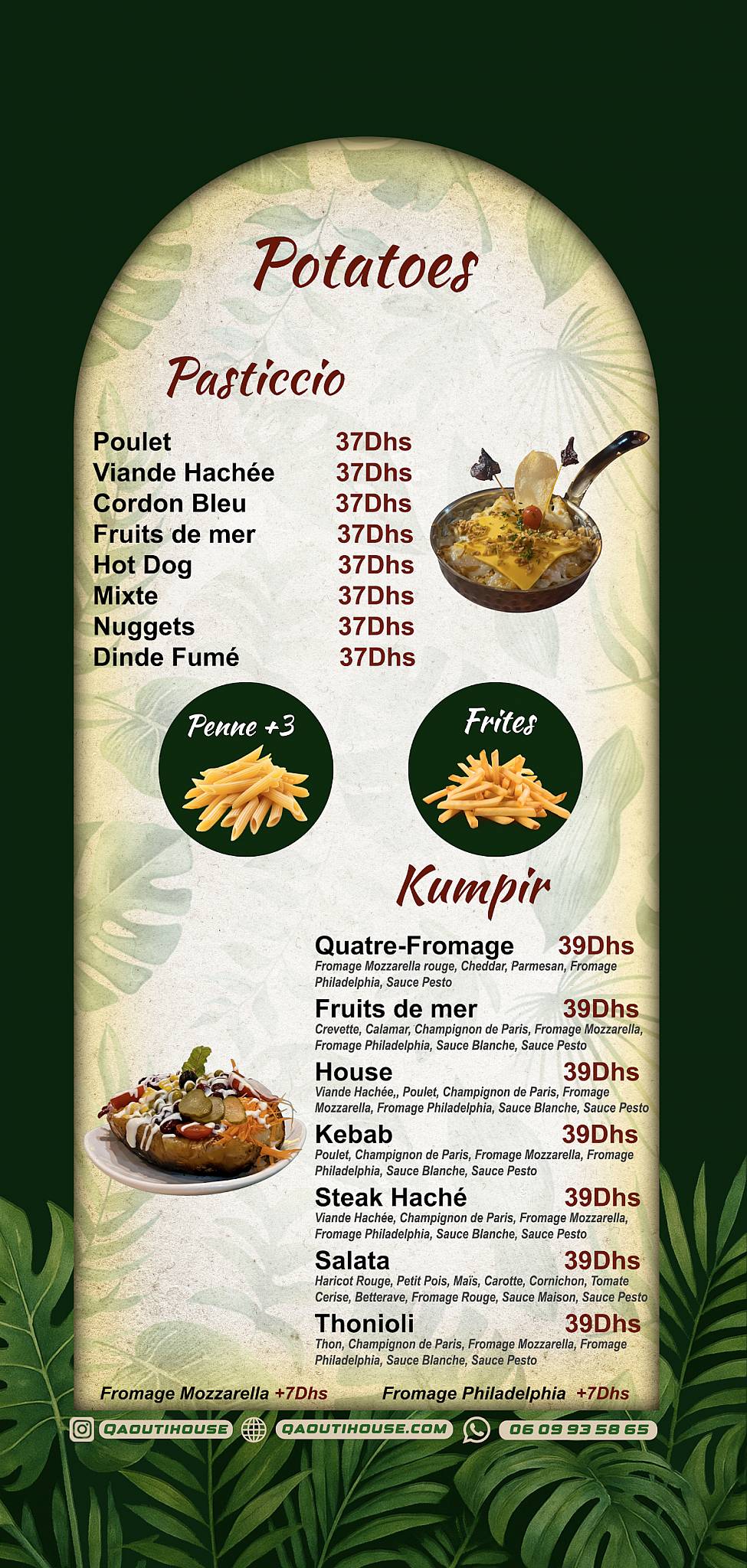 Menu de Qaouti house
