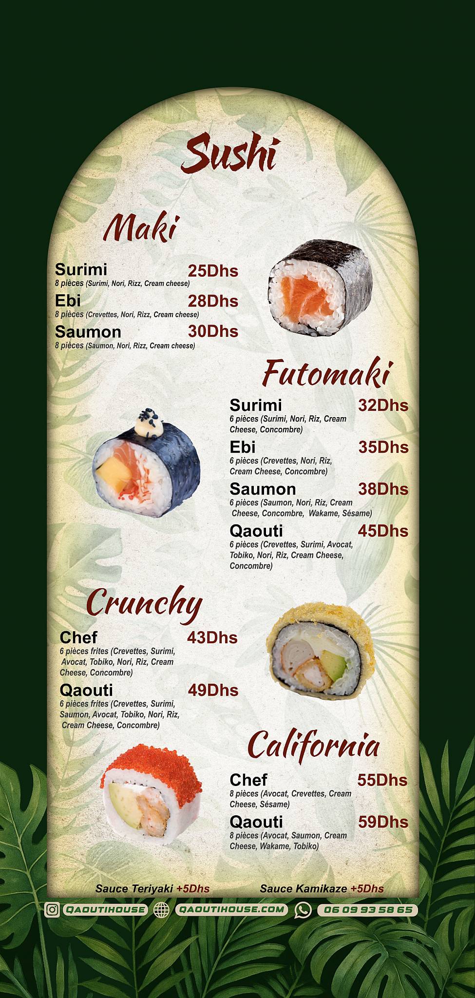 Menu de Qaouti house