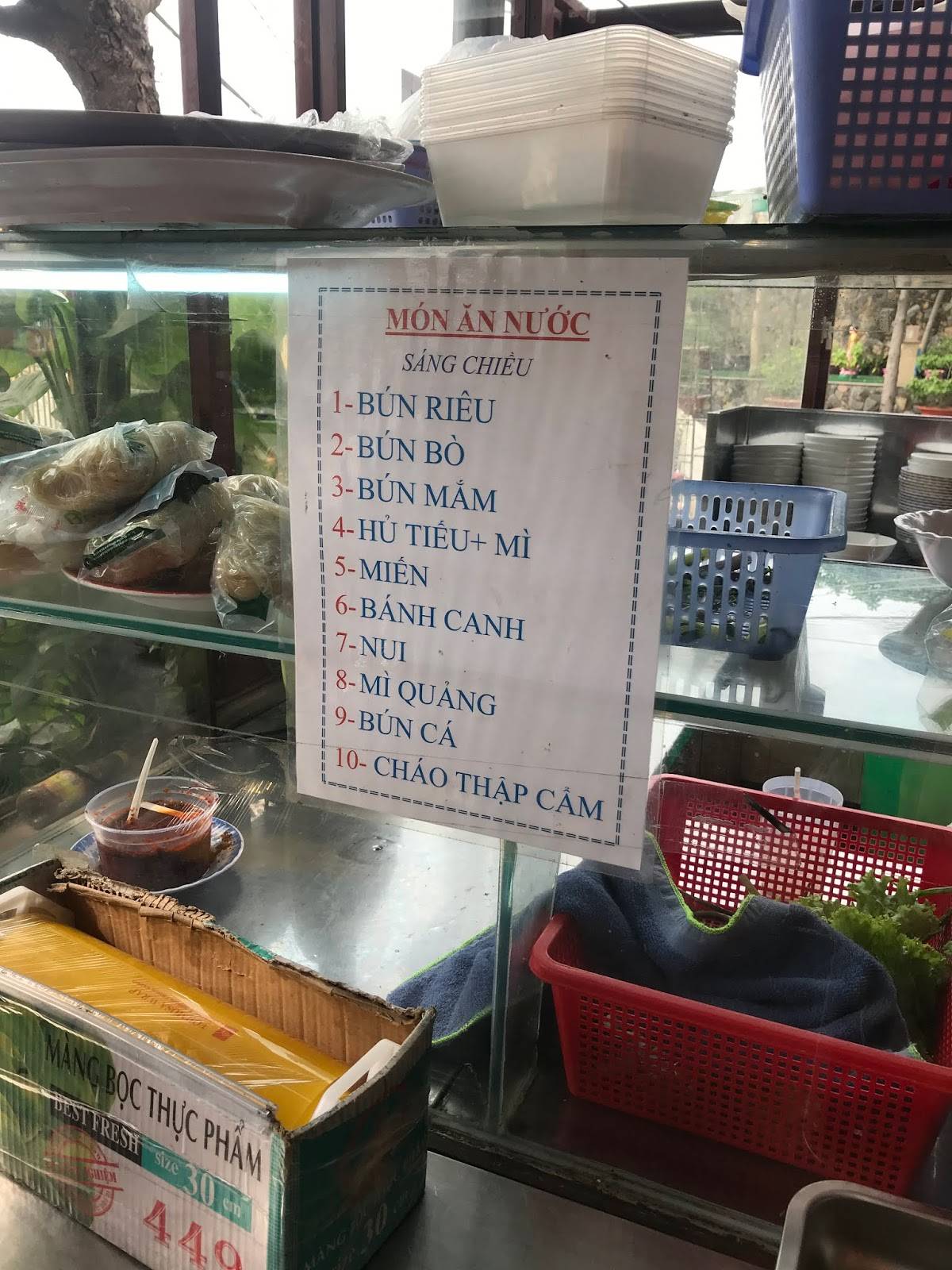 Menu at Quán Cơm Chay Thanh Trai restaurant, Ho Chi Minh City