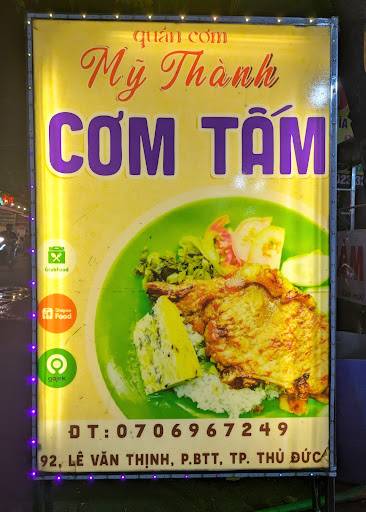 Menu at Quán Cơm Mỹ Thành, Ho Chi Minh City