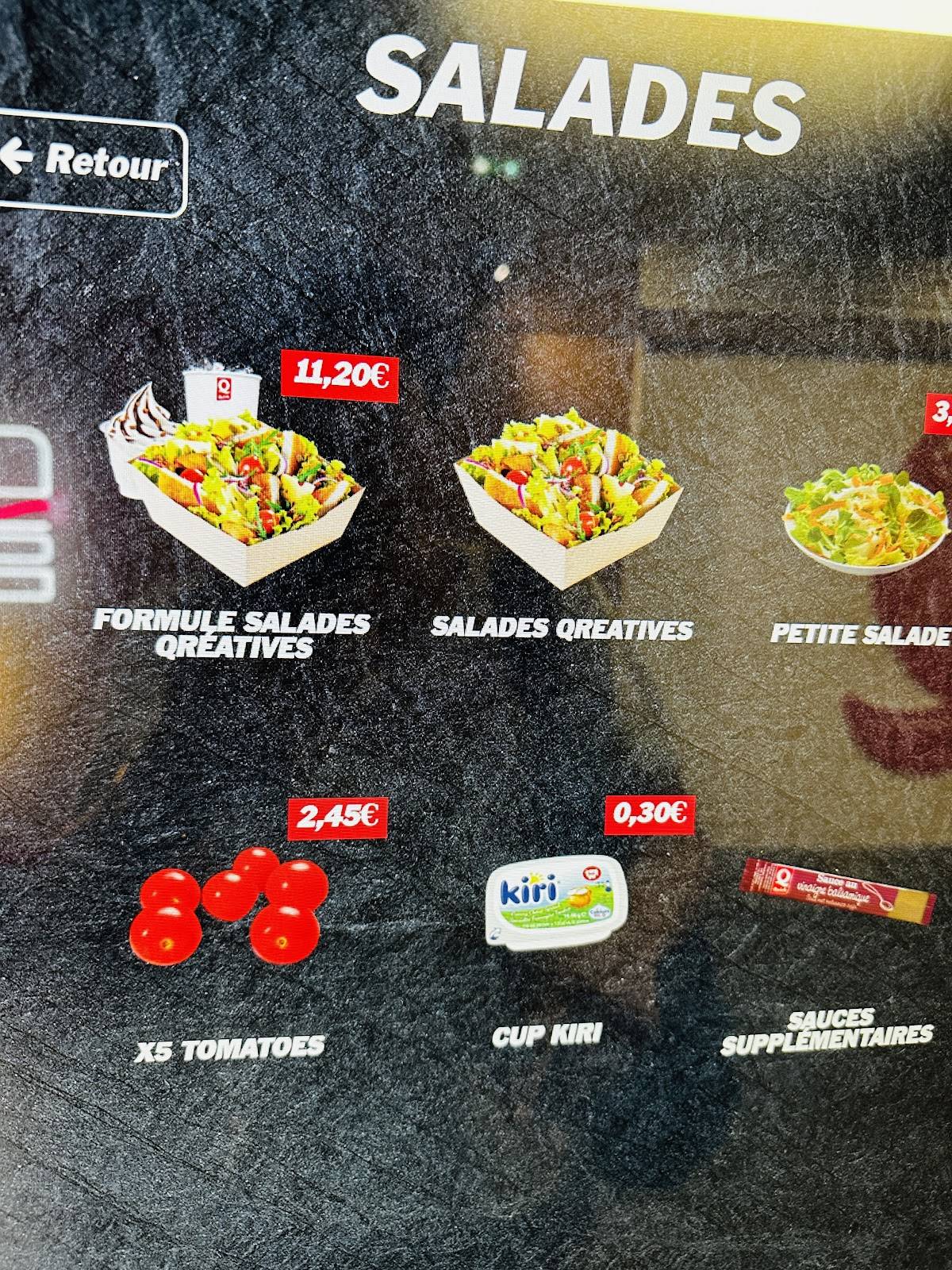Menu de Quick Champs-Elysées 2