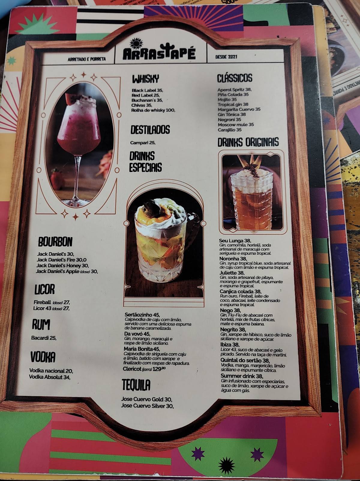 Arrastapé Quiosque E Restaurante cardápio