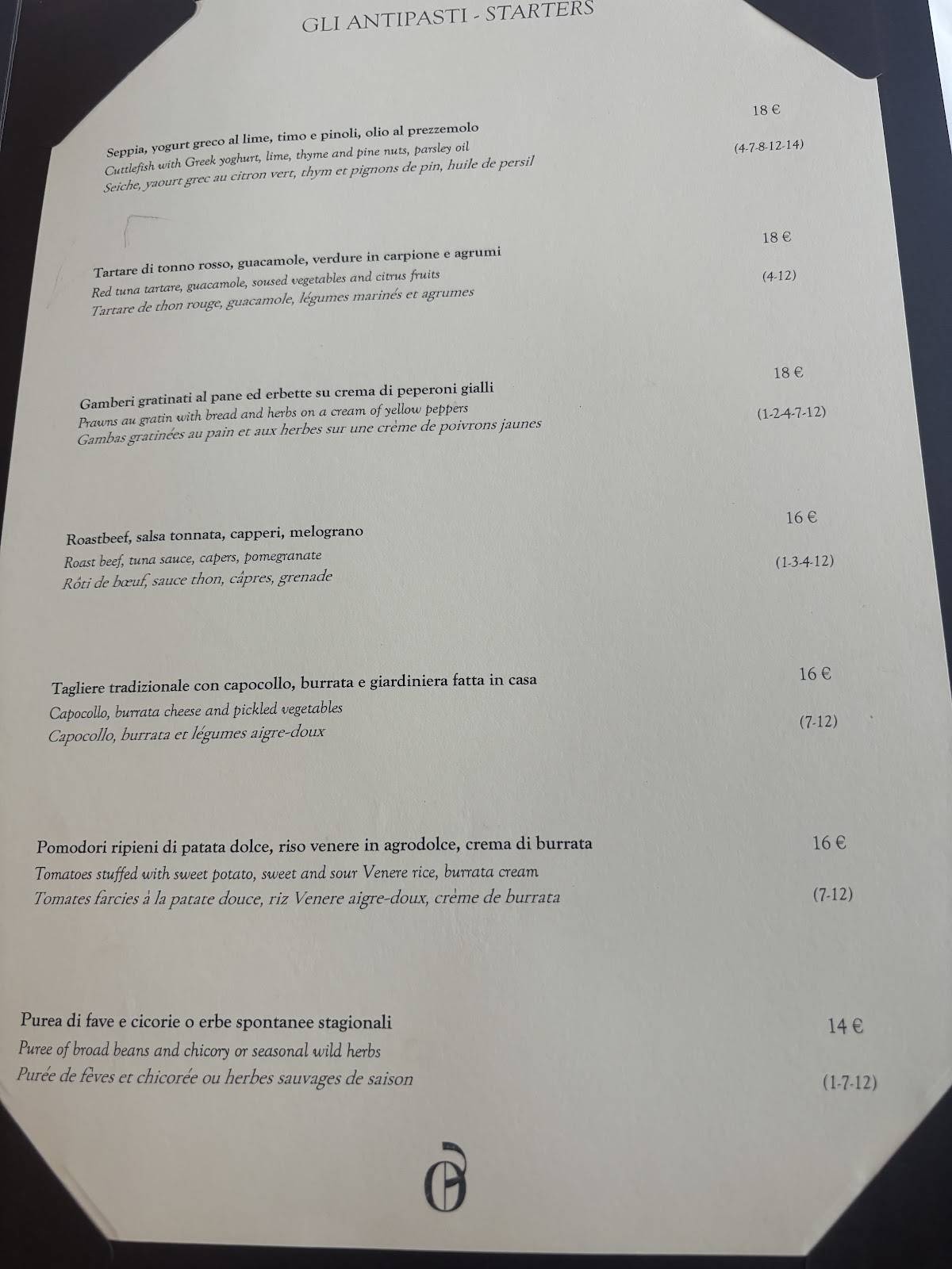 Menu di Il Tomolo - Ristorante - Borgo Mulino a Vento 