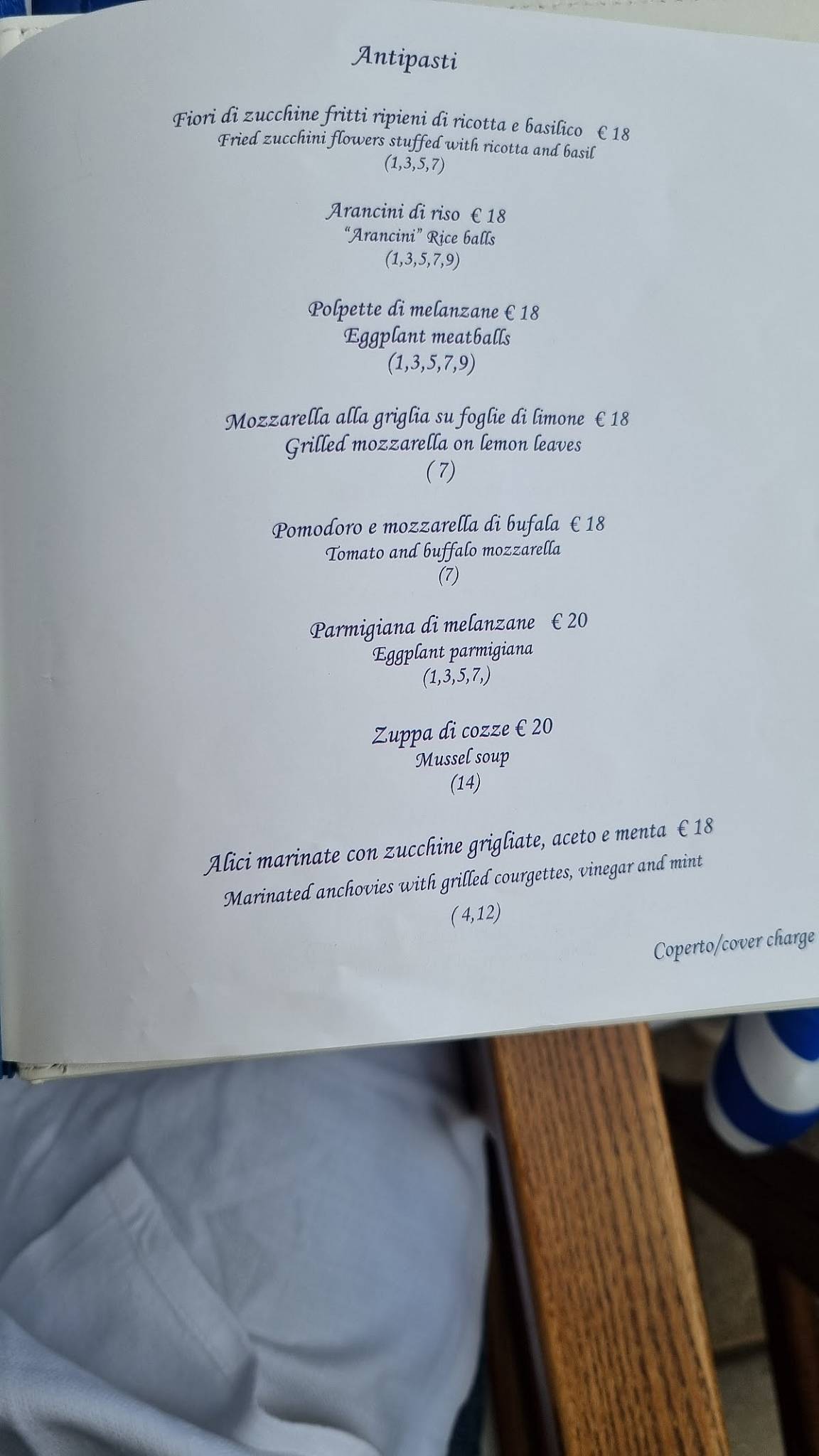 Menu di Rada Beach Ristorante 