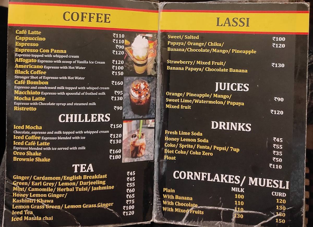 Raj's Spanish Cafe menu
