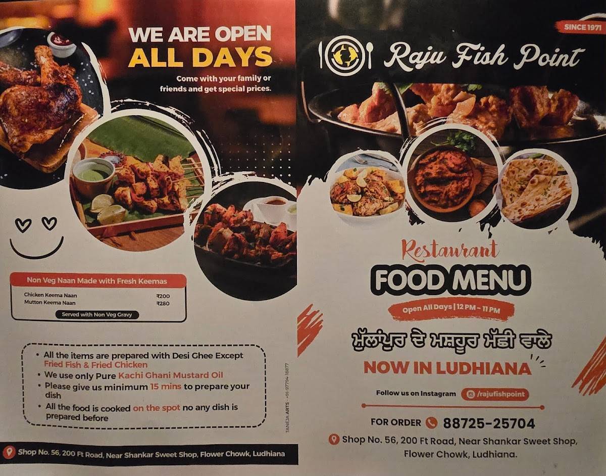 Raju Fish Point -Best Fish POINT OF Punjab Since 1971 menu