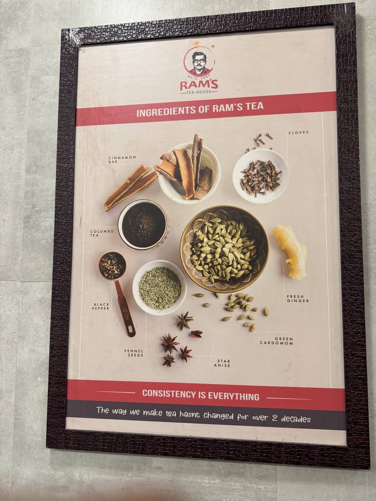 Ram's Tea House menu