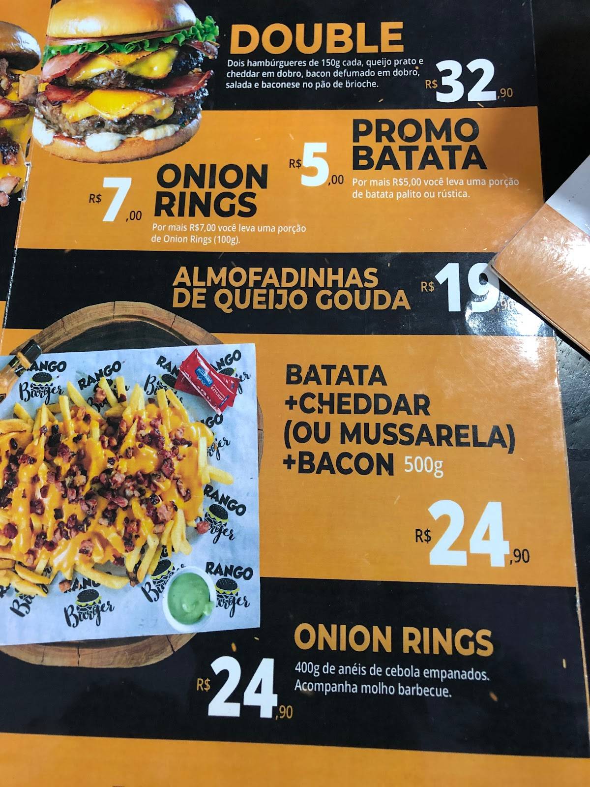 Rango Burger cardápio