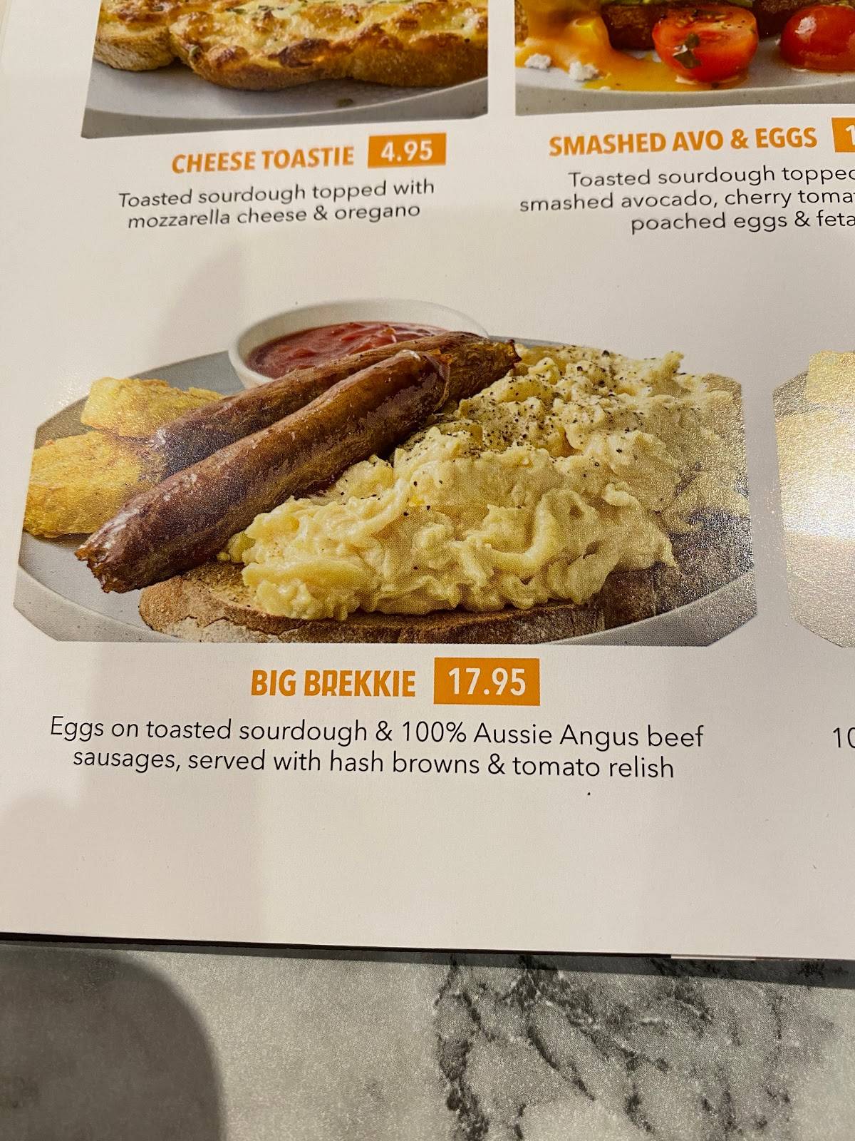 Menu at RashaysToowoomba restaurant, South Toowoomba