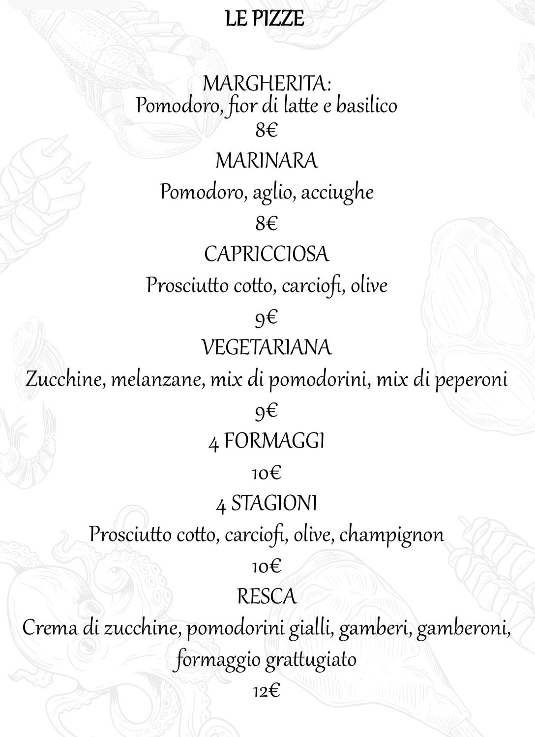 Menu di Resca - Risto Club 