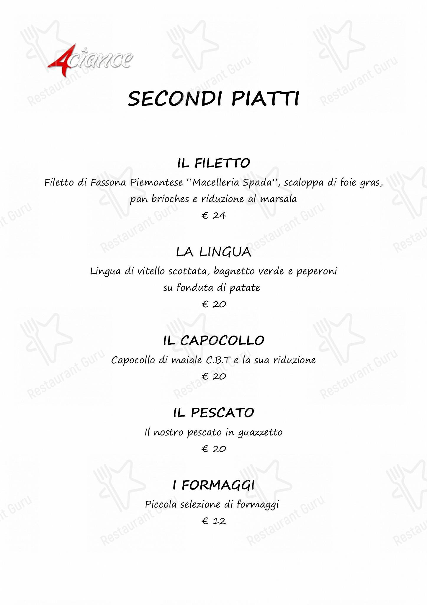 4 Ciance in Cuneo - Breakfast Menu