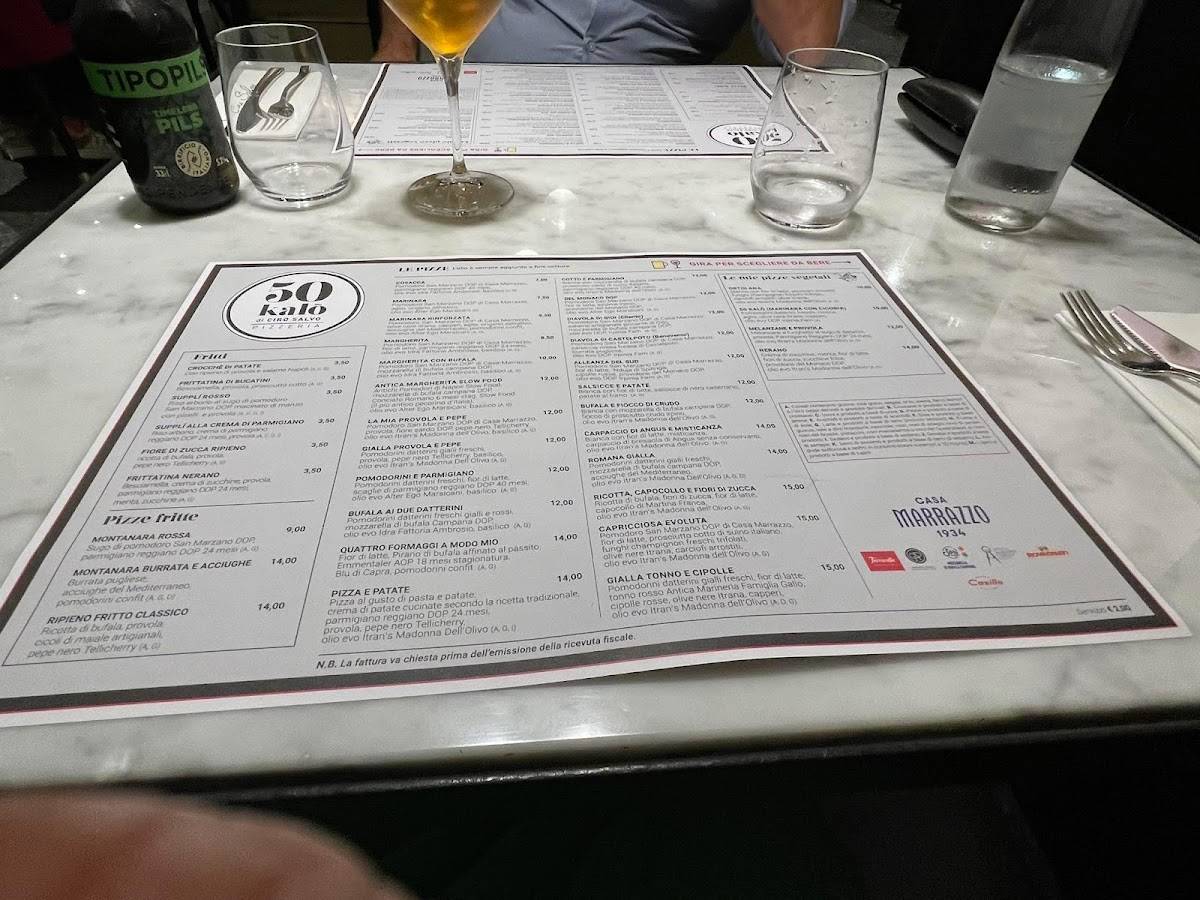 Menu di 50 Kalò Di Ciro Salvo - Roma 