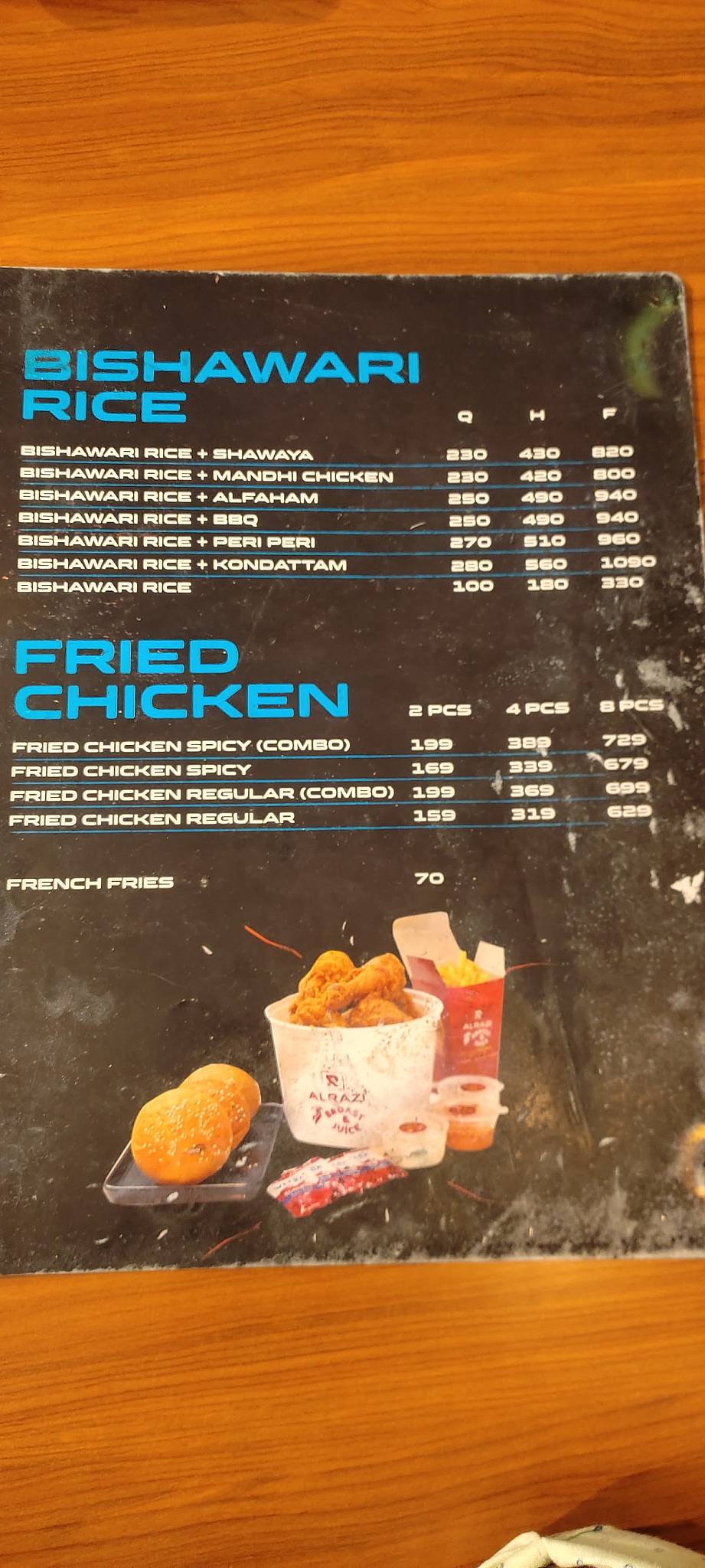 AL RAZI RESTAURANT ALAPPUZHA menu