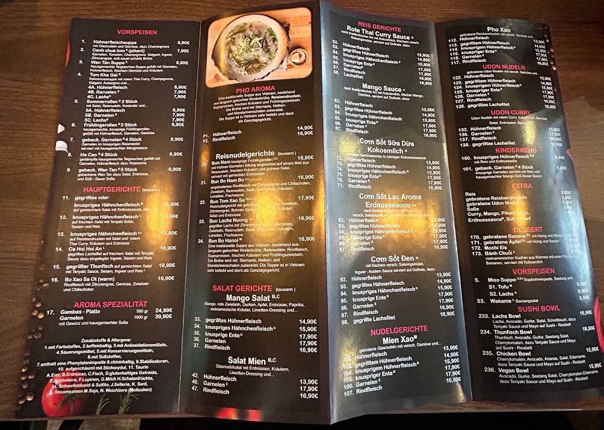 Speisekarte von AROMA Vietnamese Kitchen & Sushi Bar, Essen