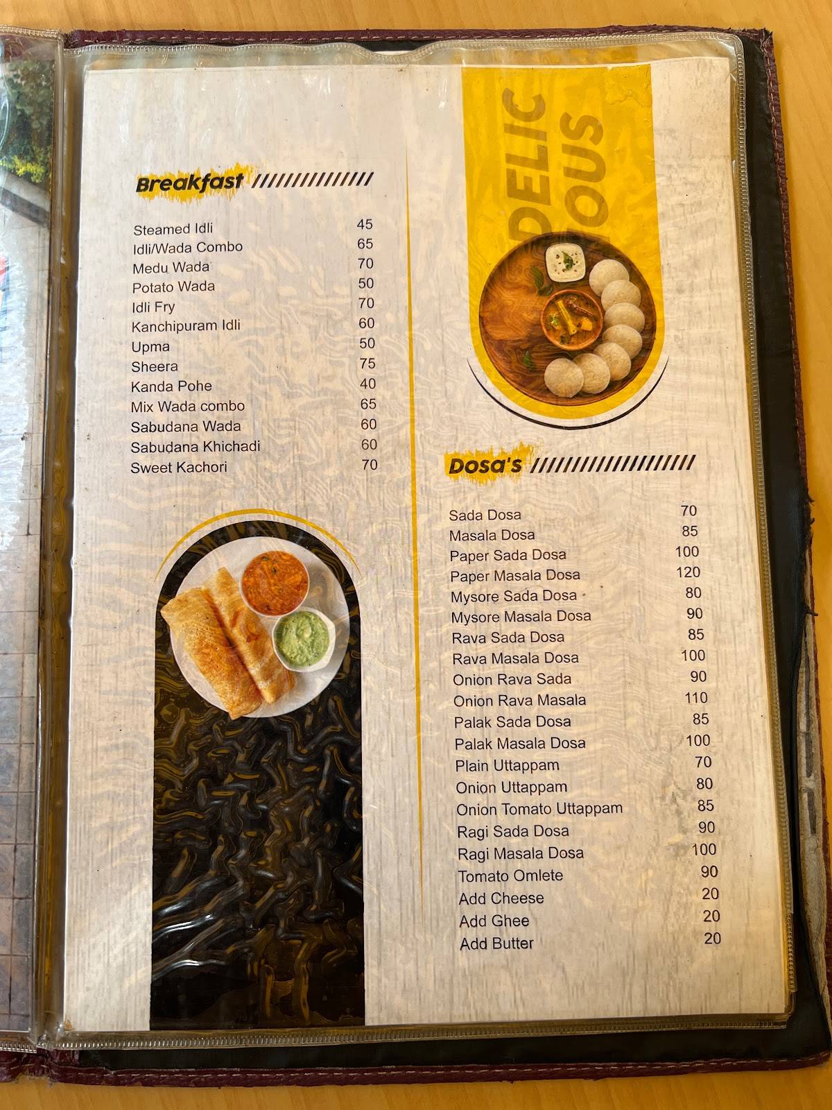 Aamaya Multicuisine menu