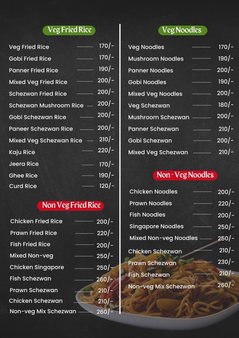 Ahaa restaurant menu