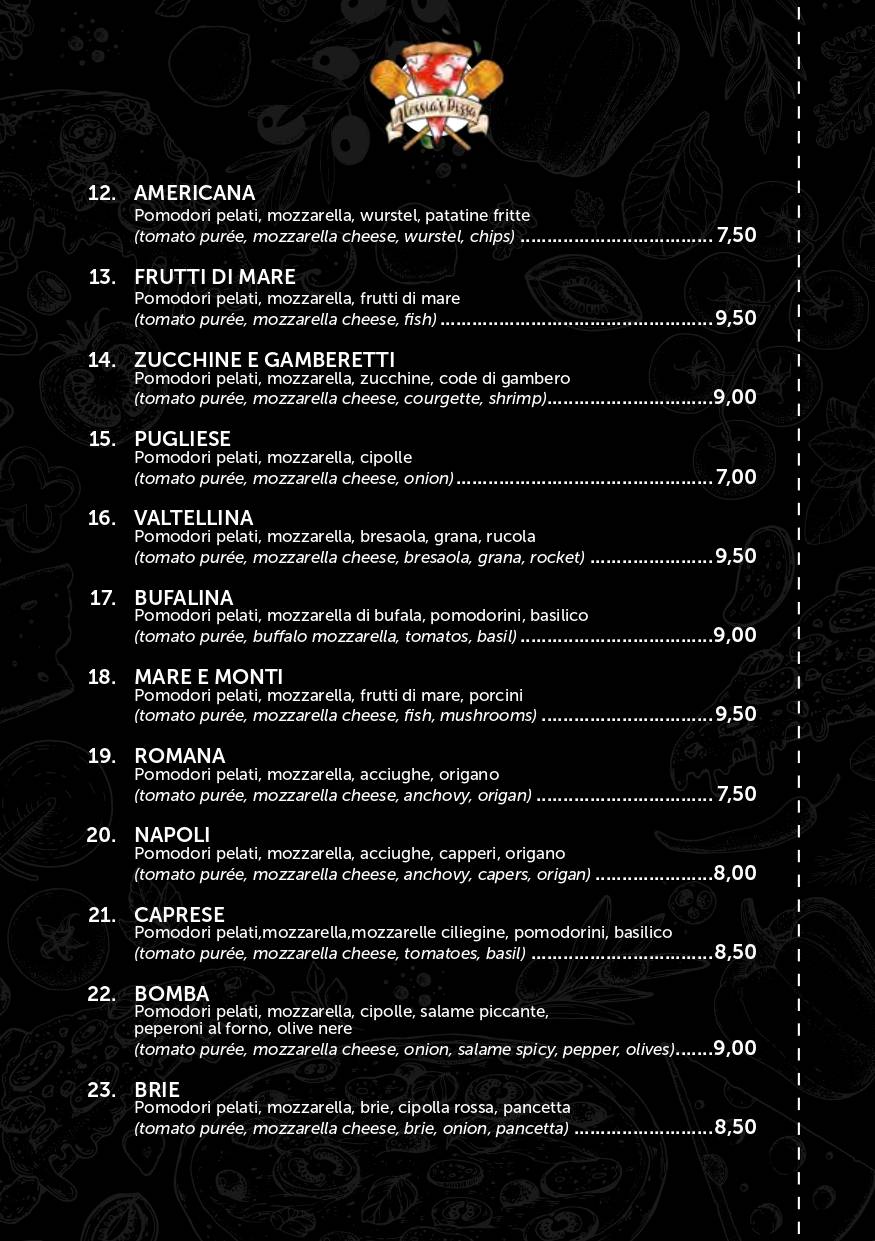 Menu di Alessia's Pizza 