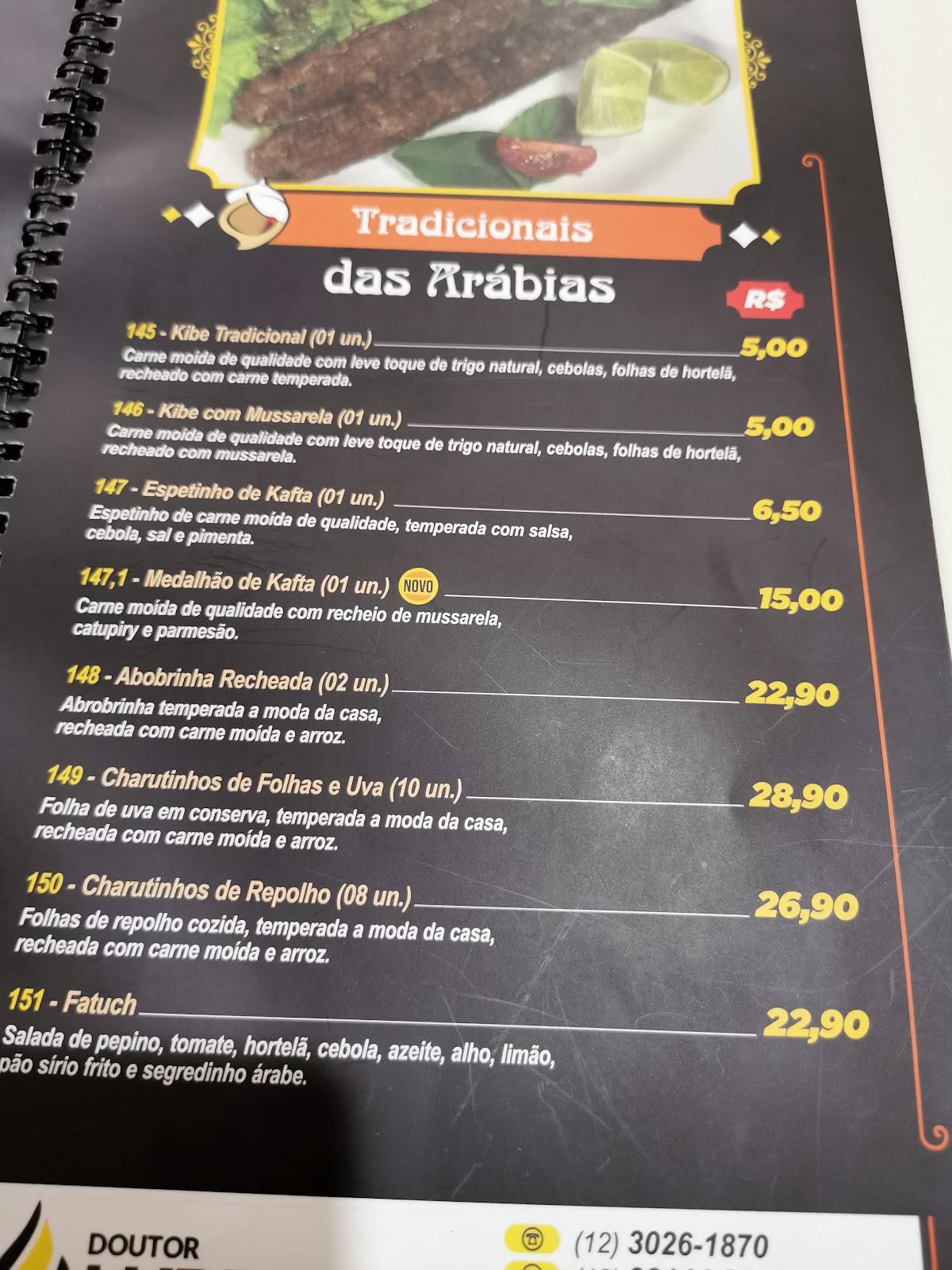 Alibaba Esfiharia cardápio