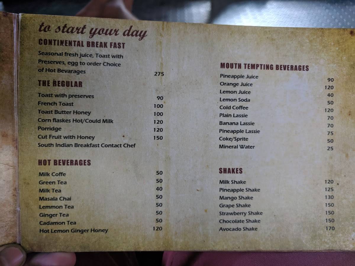Avocado Garden Restaurant menu