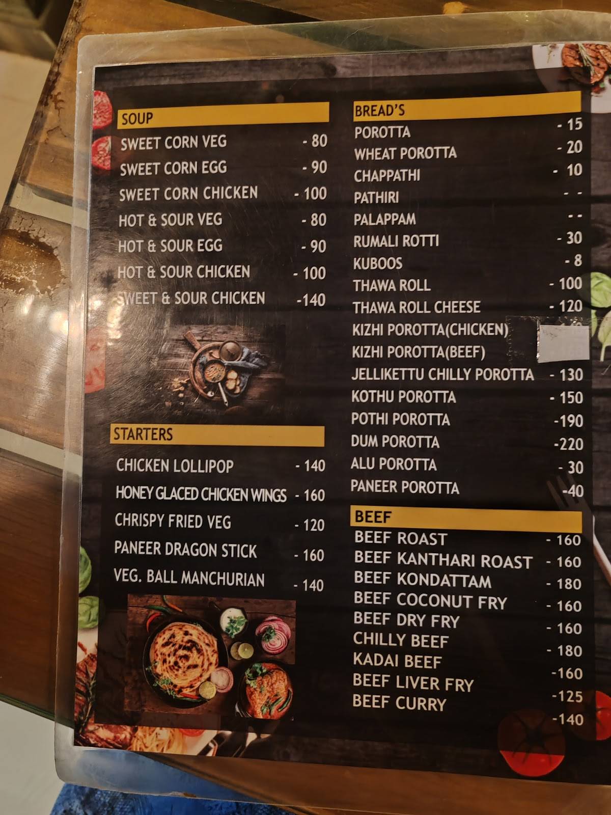Bobanum Moliyum Restaurant menu