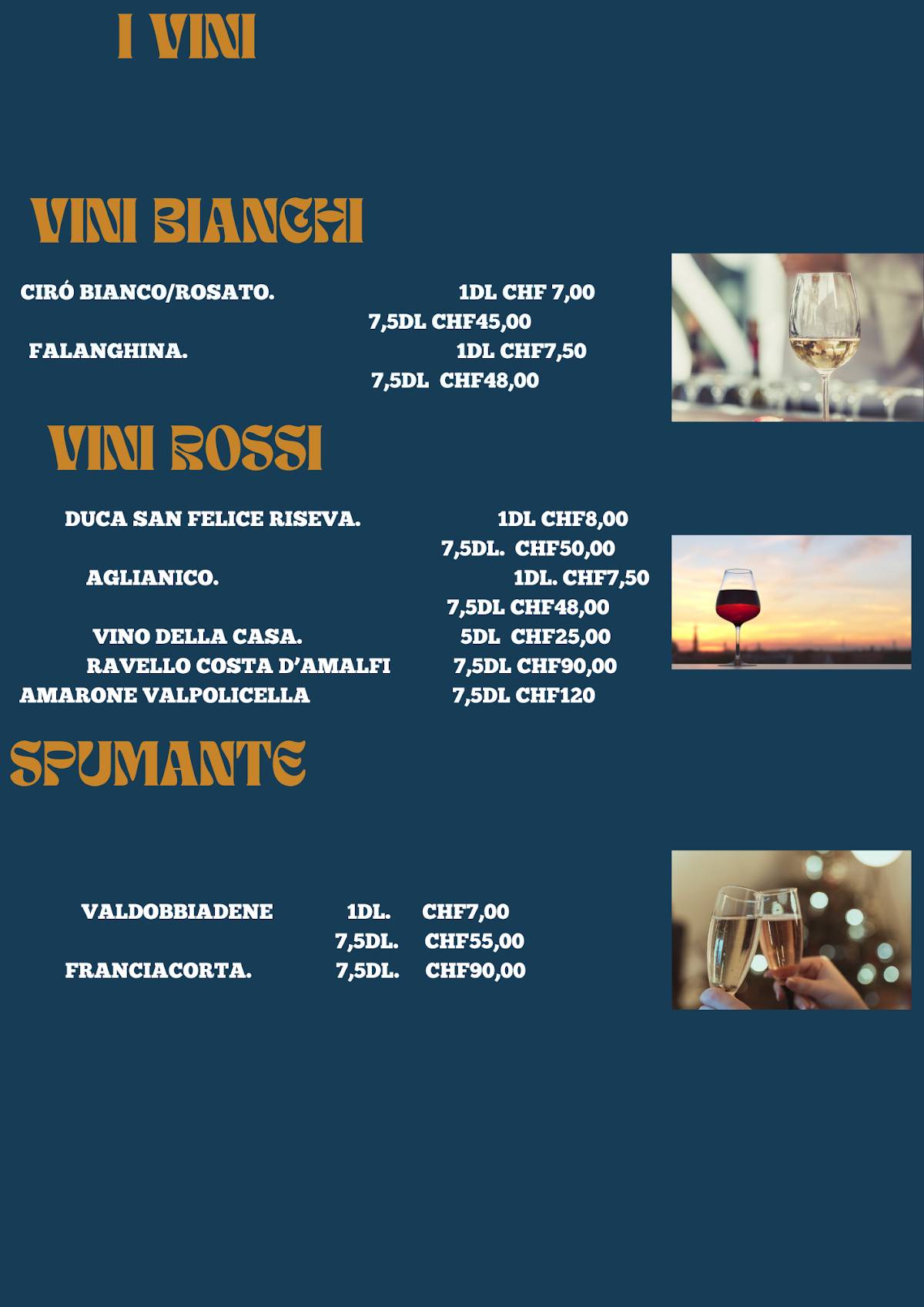 Menu di BUONGIORNO ITALIA 