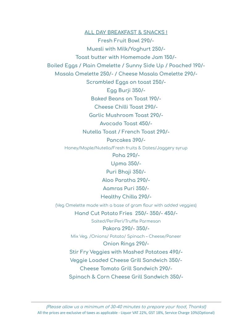 Baa's Kitchen menu
