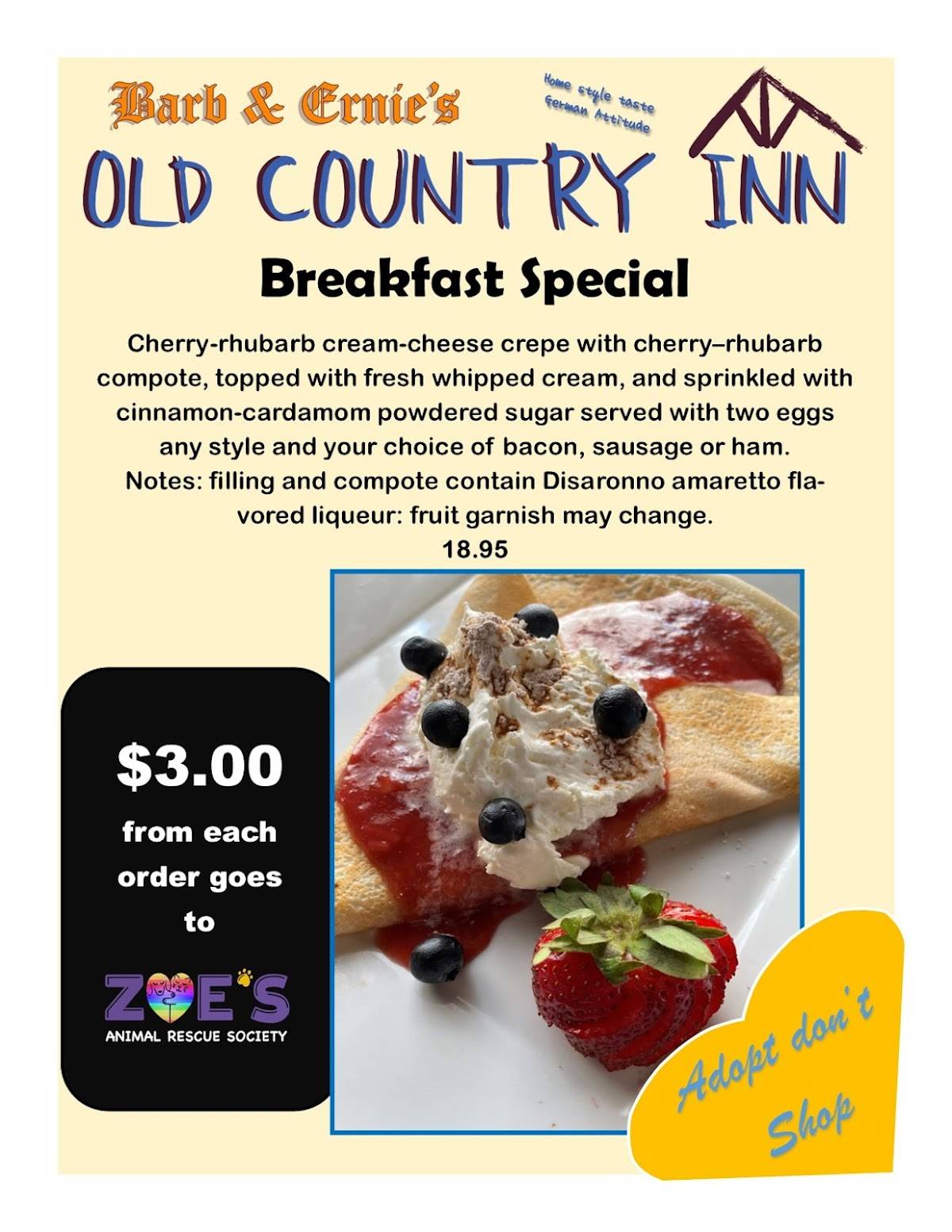 Menu de Barb & Ernie's Old Country Inn