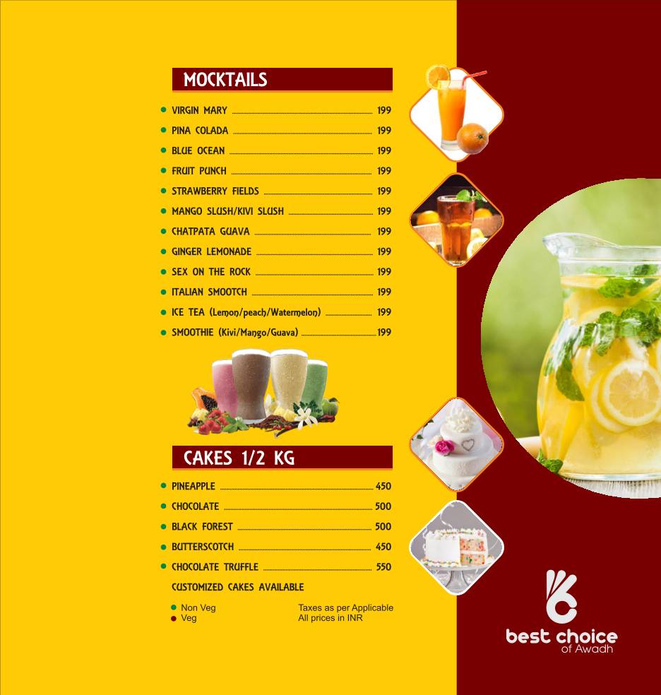 Best Choice Of Awadh menu