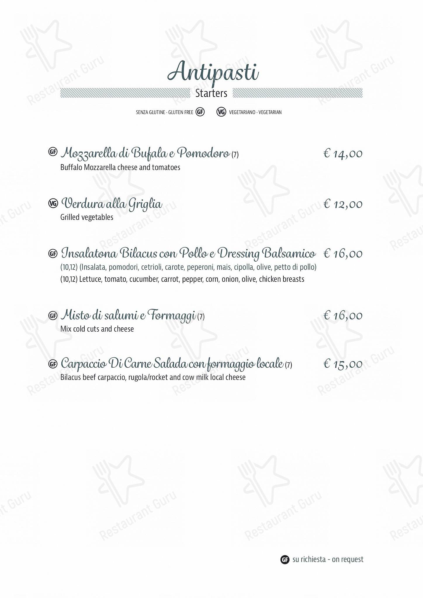 Menu bar per Ristorante Bilacus in Bellagio