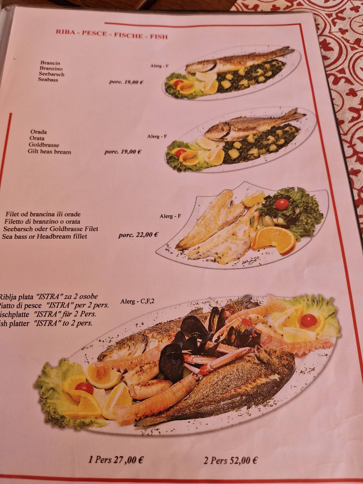 Menu di Bistro Istra 