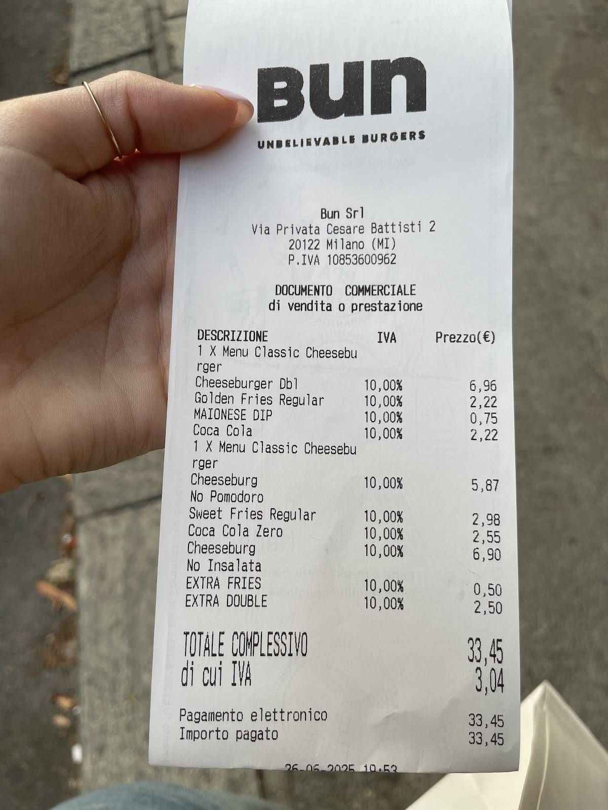 Menu di Bun Burgers - Principi D'Acaja 