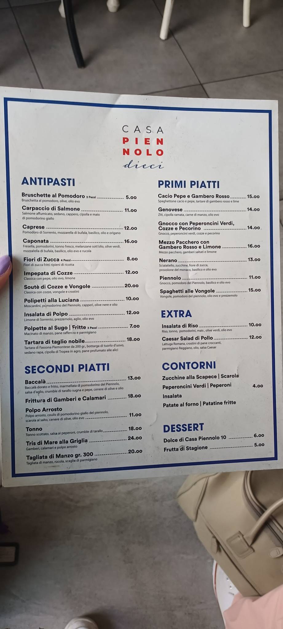 Menu di CASA PIENNOLO 10 