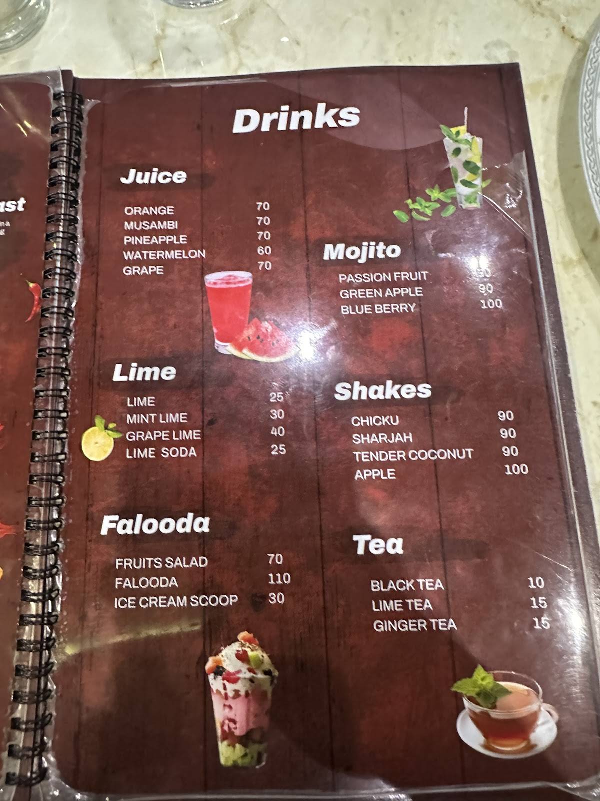 CLUB SHAWAYA RESTAURANT menu