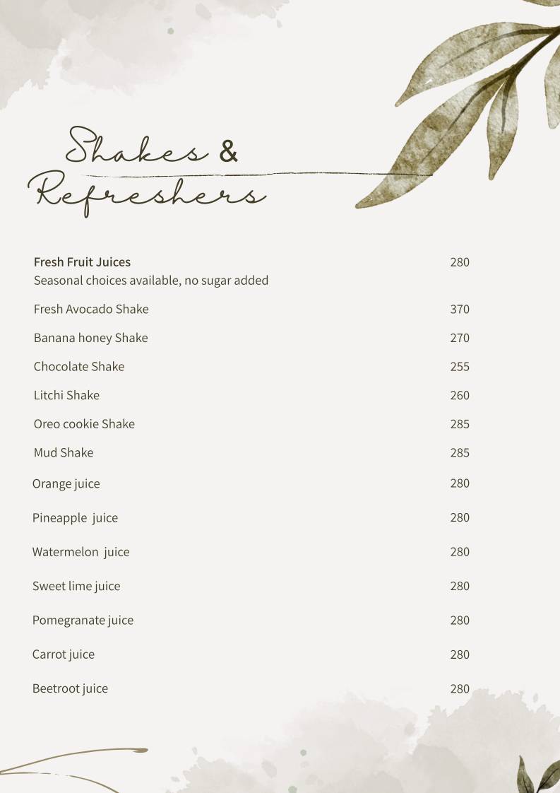 Cafe Basilico - Colaba menu