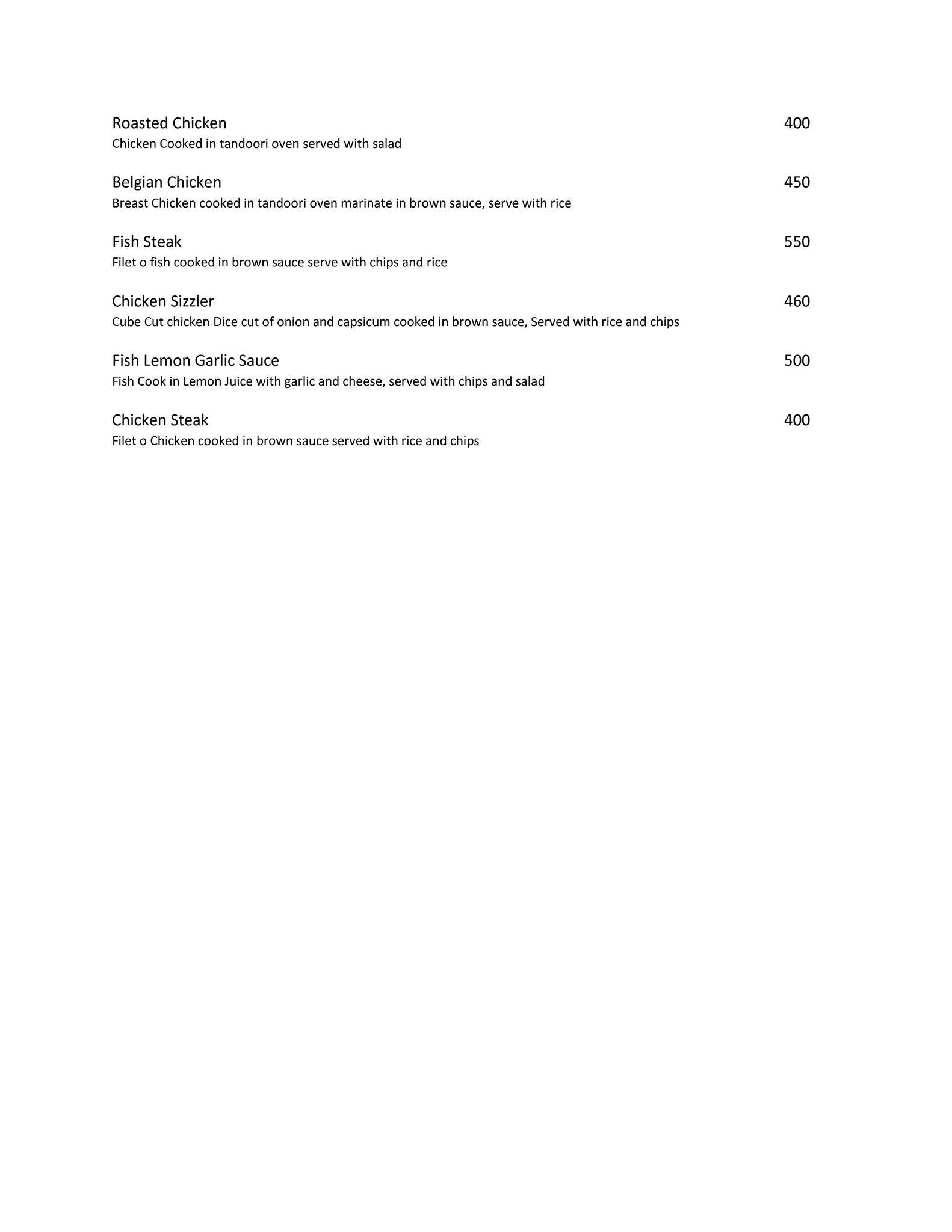Cafe Live menu