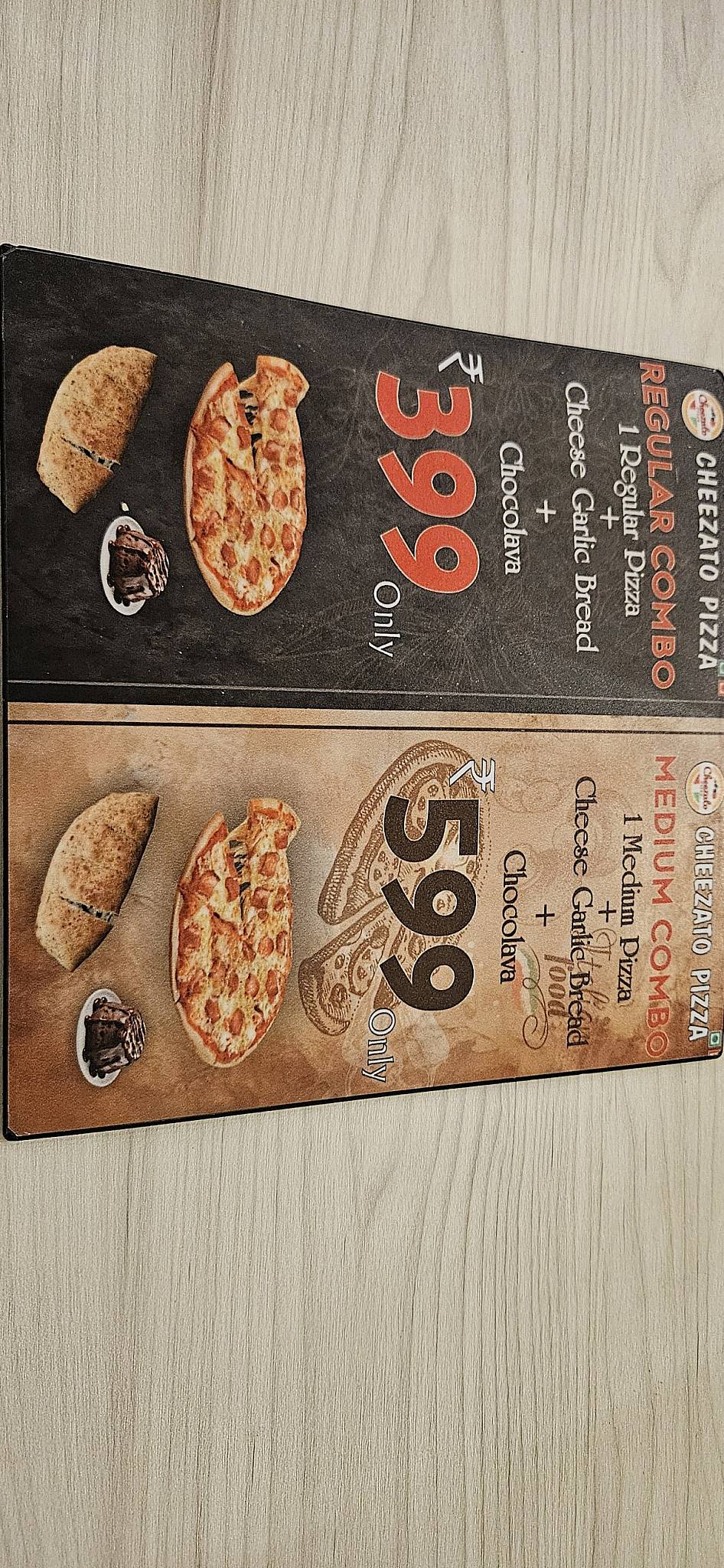 Cheezato Pizza menu