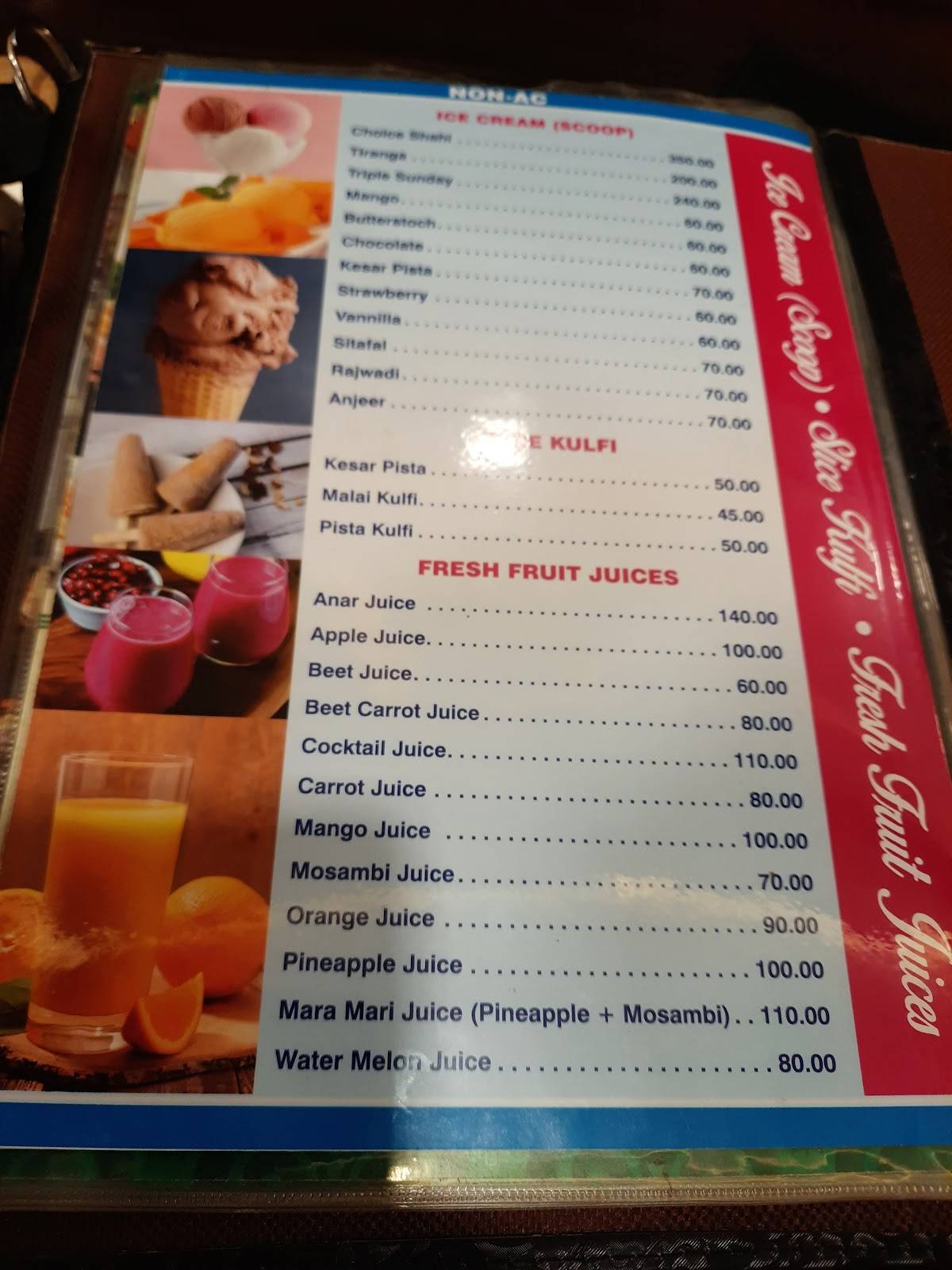 Choice Restaurant menu
