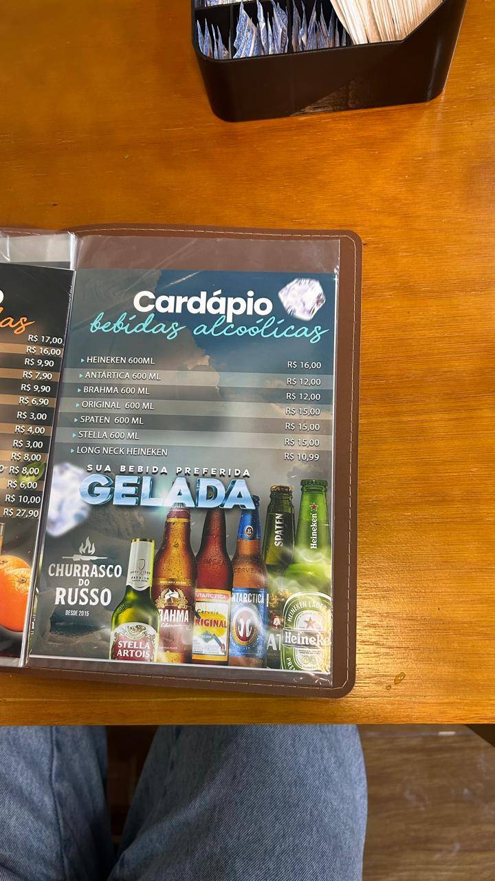 Churrasco do Russo marechal cardápio