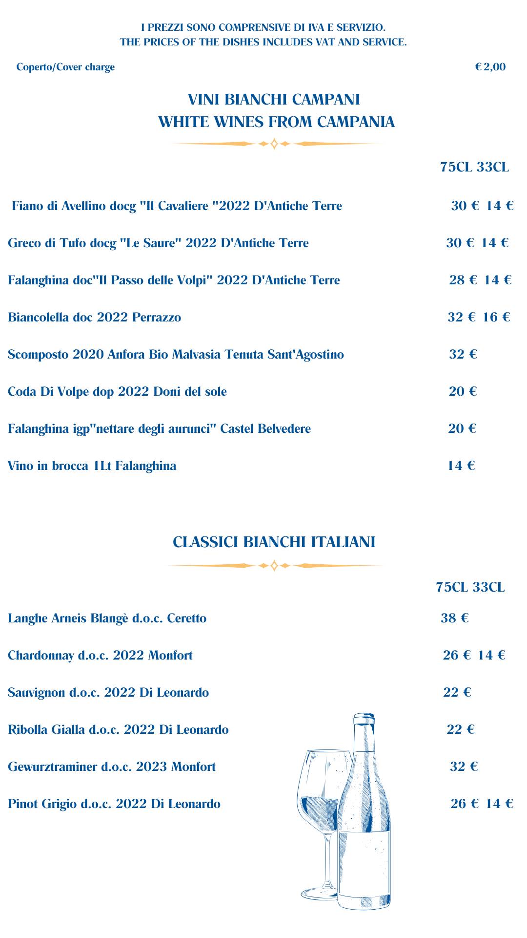 Menu di Ristorante Ciro al Borgo Marinari 