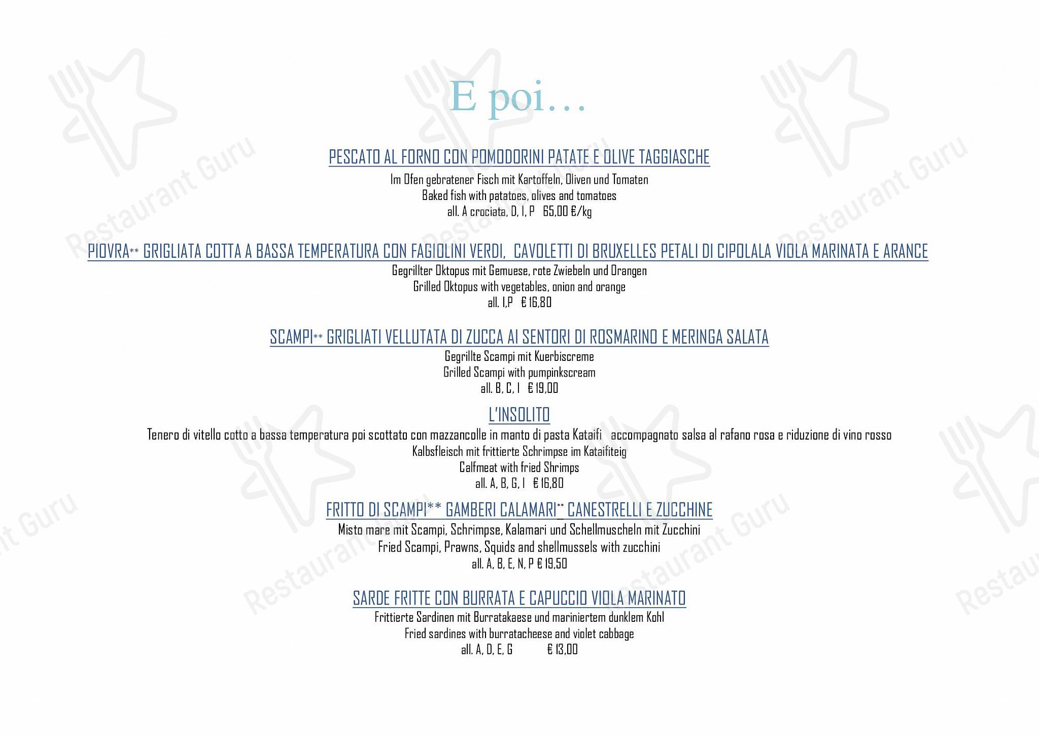 Ночное меню per Ristorante da Buso in Caorle