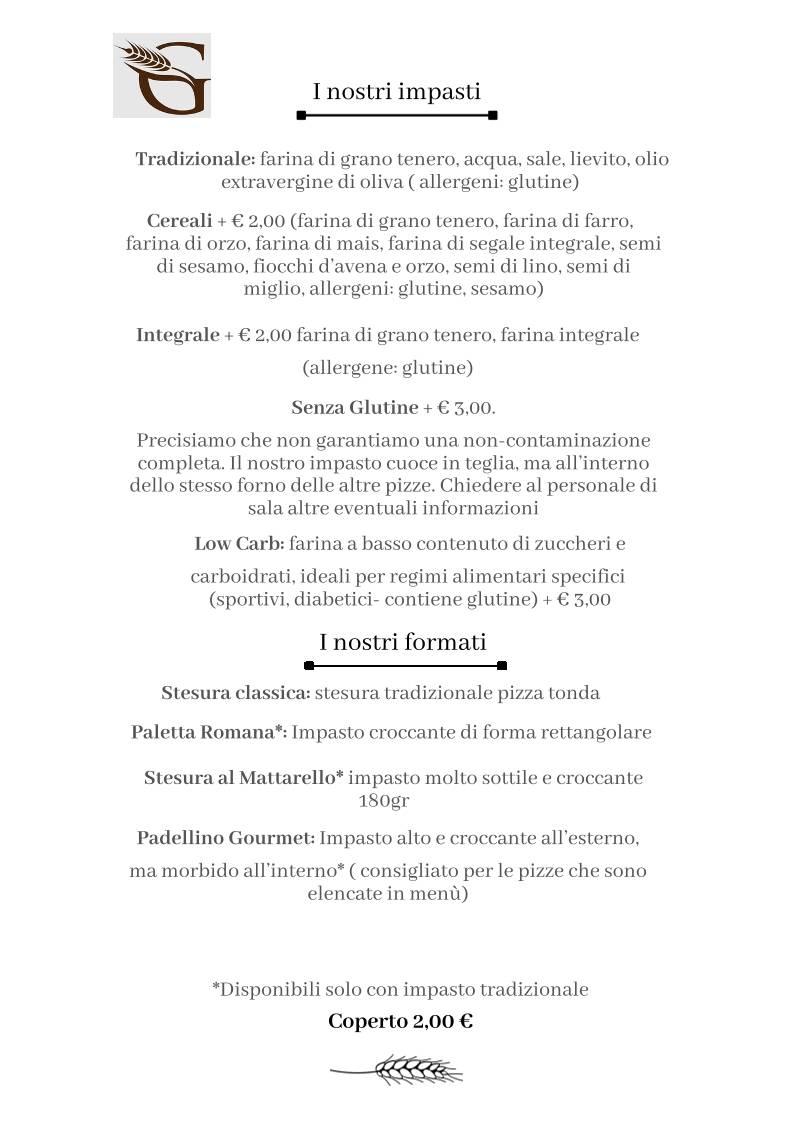Menu di Pizzeria Da Gigi 