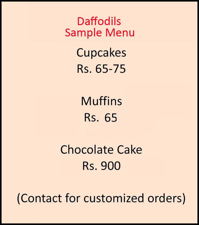 Daffodils Creations menu