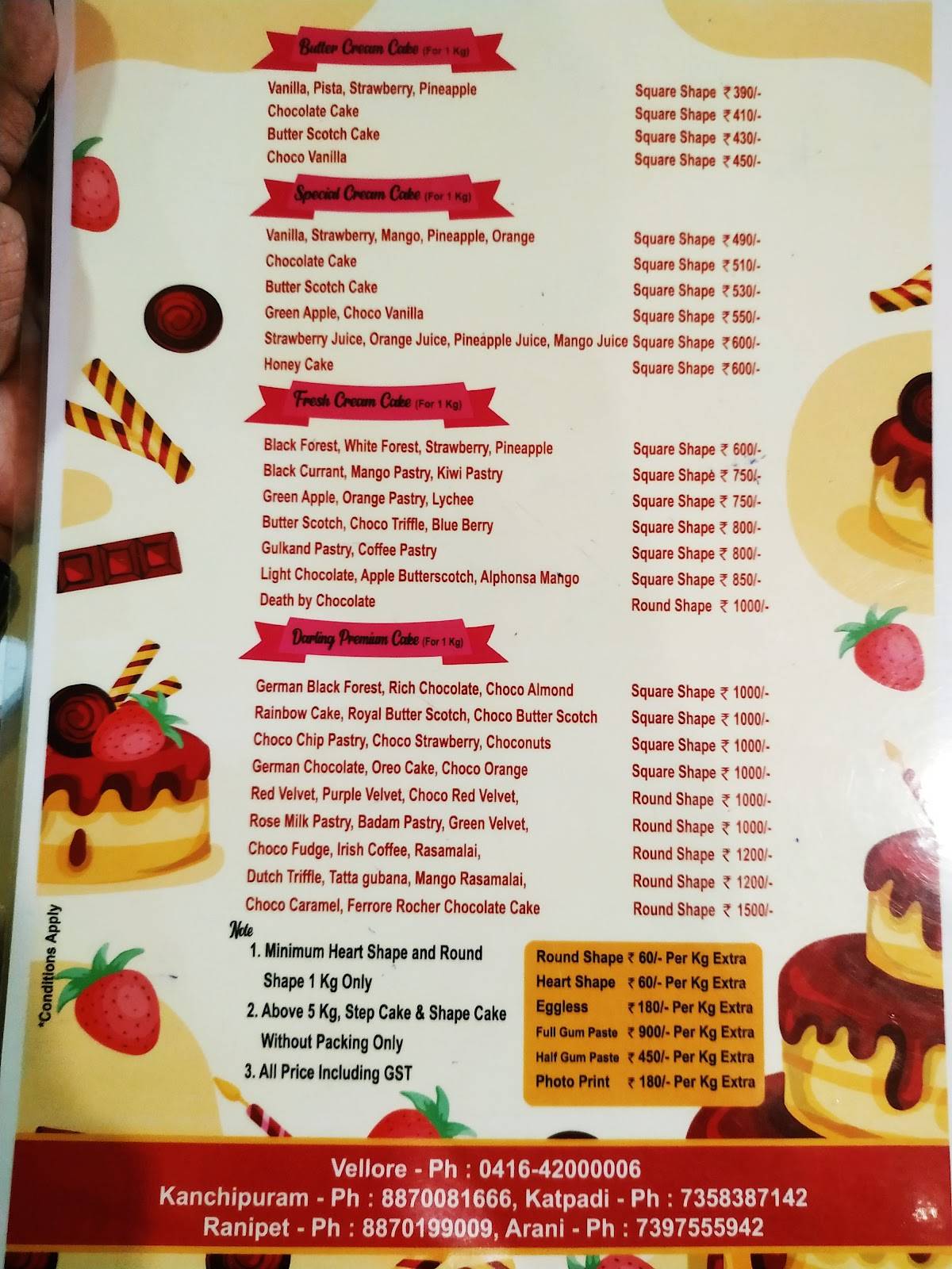 Darling Bakery menu